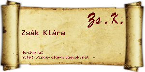 Zsák Klára névjegykártya