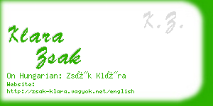 klara zsak business card